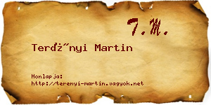 Terényi Martin névjegykártya